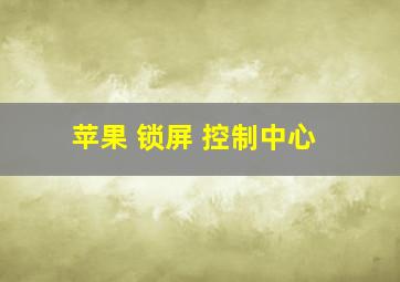 苹果 锁屏 控制中心